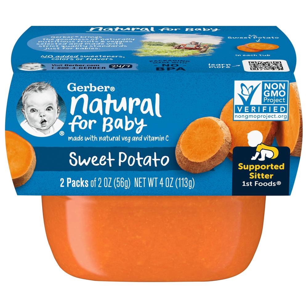 Gerber Supported Sitter 1st Foods Sweet Potato Baby Food (2 oz, 2 ct)