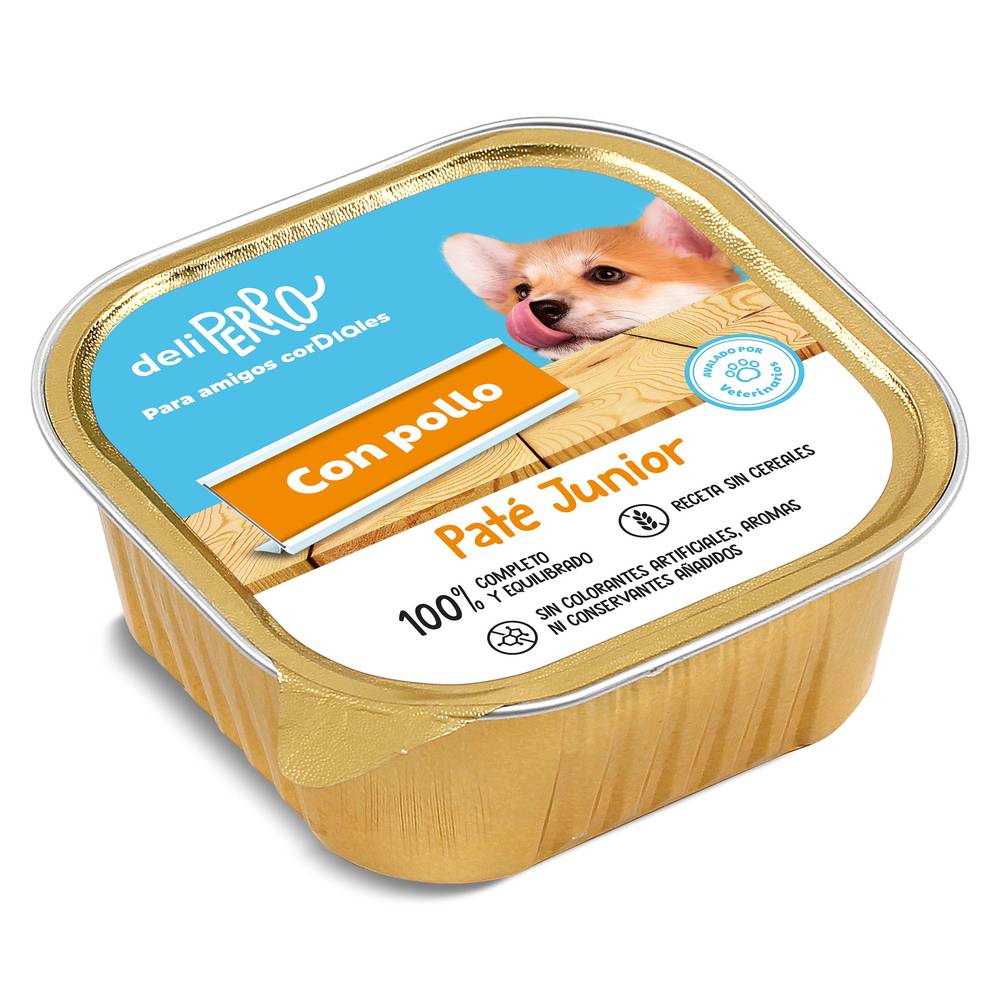 Paté Para Perros Cachorros Con Pollo Deliperro De Dia Tarrina 300 G