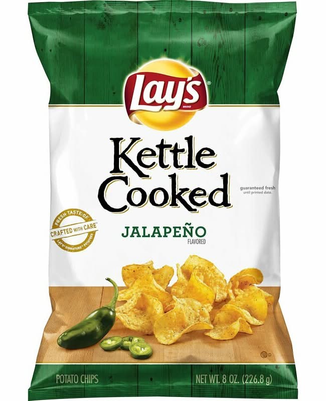 Lay's Kettle Cooked Jalapeno Flavored Potato Chips 8oz