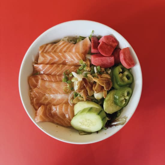 Garlic Salmon Rice Bowl