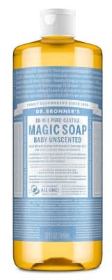 Dr. Bronner's 18-In-1 Baby Unscented Pure Castile Soap (32 fl oz)