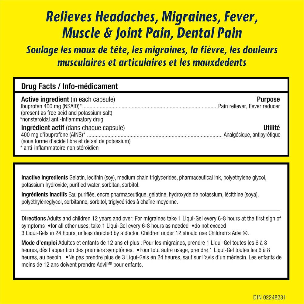 Advil Liqui-Gels Ibuprofen Capsules 400 mg (50 ct)