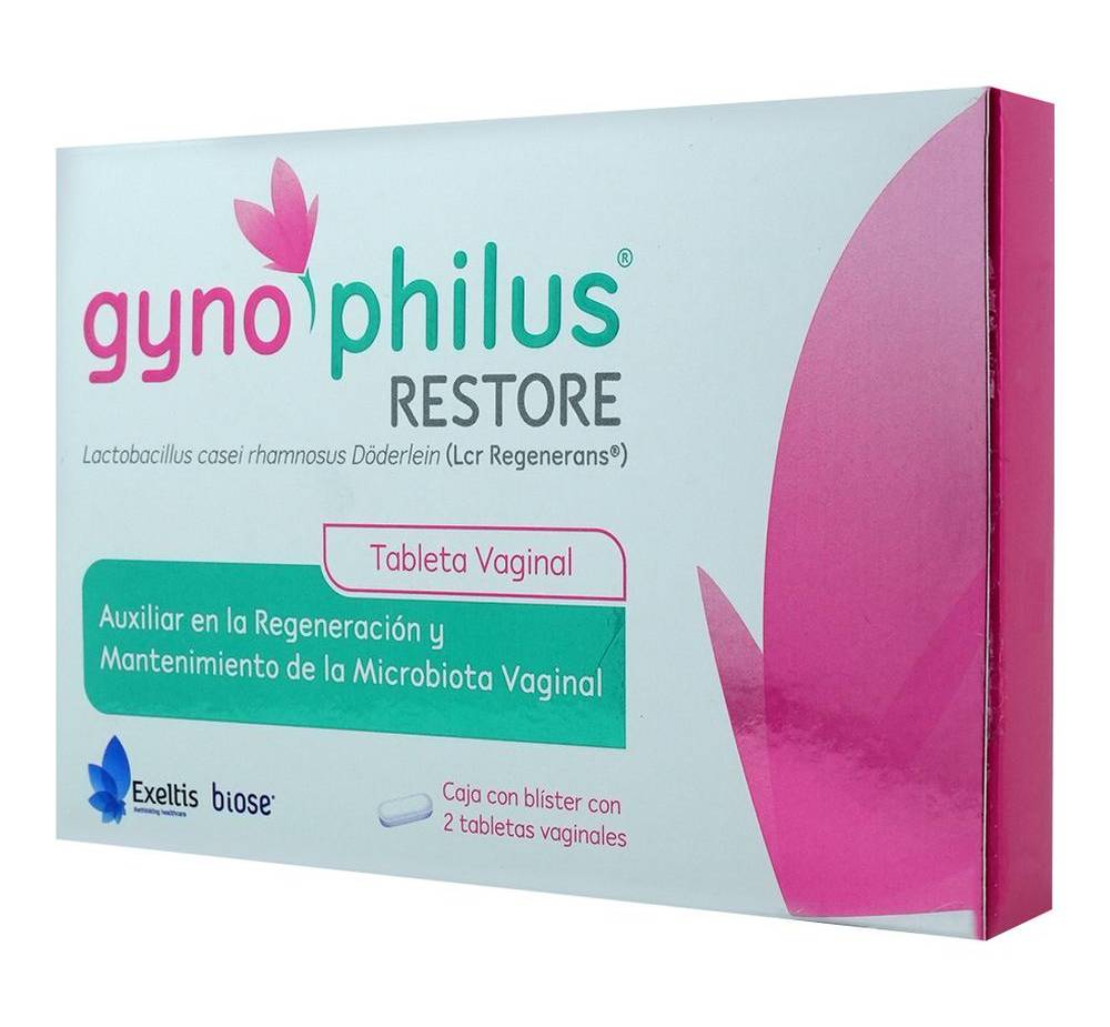 Exeltis · Gynophilus restore tabletas vaginales 876.9 mg (2 un)