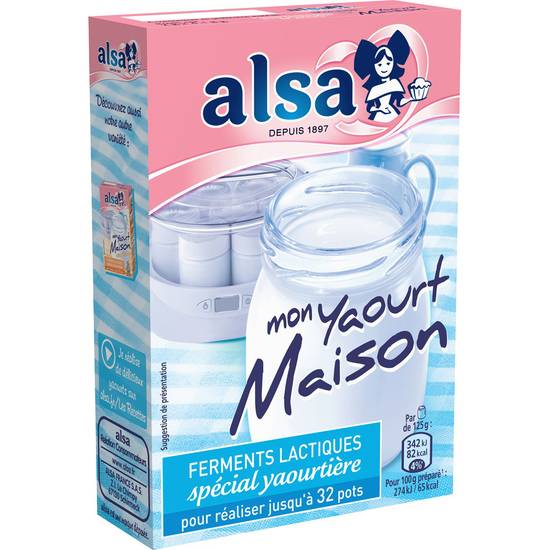Alsa - Mon yaourt maison ferments lactiques pour yaourtière (4 pièces)