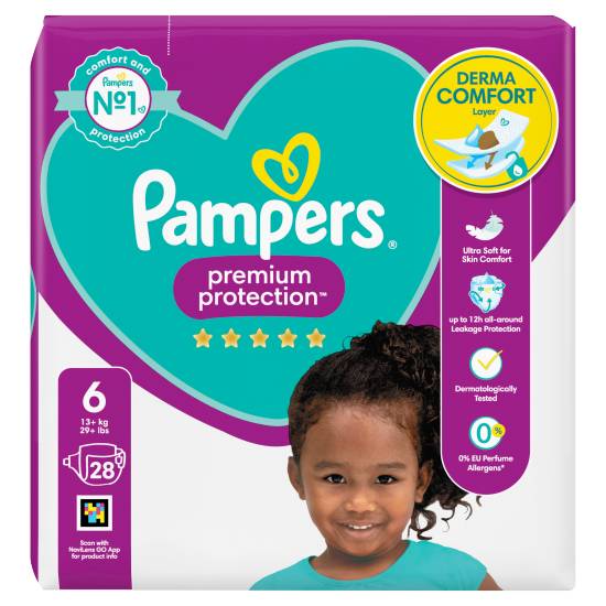 Pampers 6, Premium Protection Nappies Essential pack (28 pack)