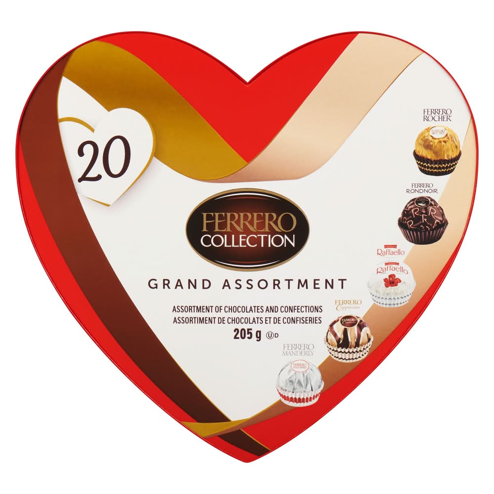 Ferrero collection assortiment de chocolats et confiseries (20 unités) - ferrero collection grand assortment valentines chocolate & confection gift box (205 g)