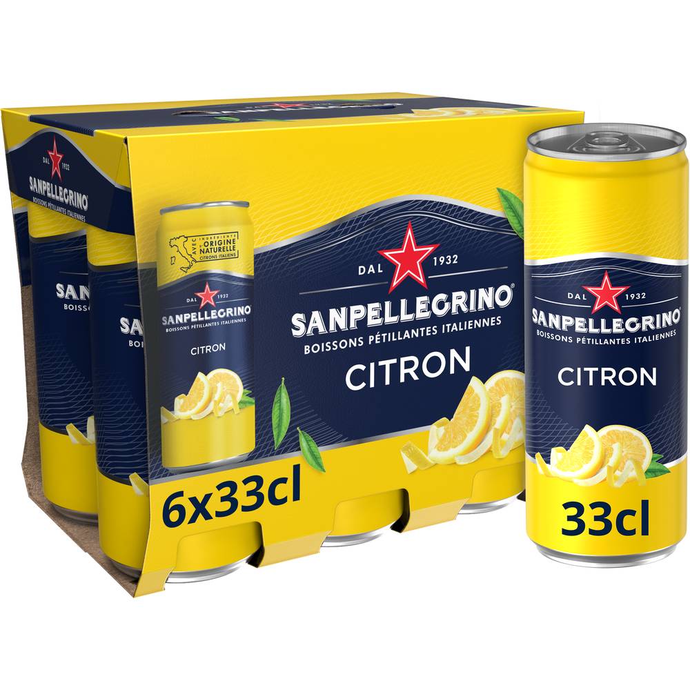 San Pellegrino - Boissons pétillantes, citron (6 x 330ml)