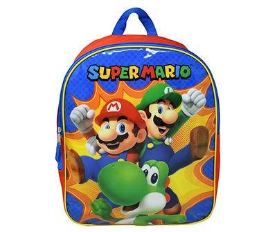 Nintendo Super Mario Kids Backpack, Blue-Yellow