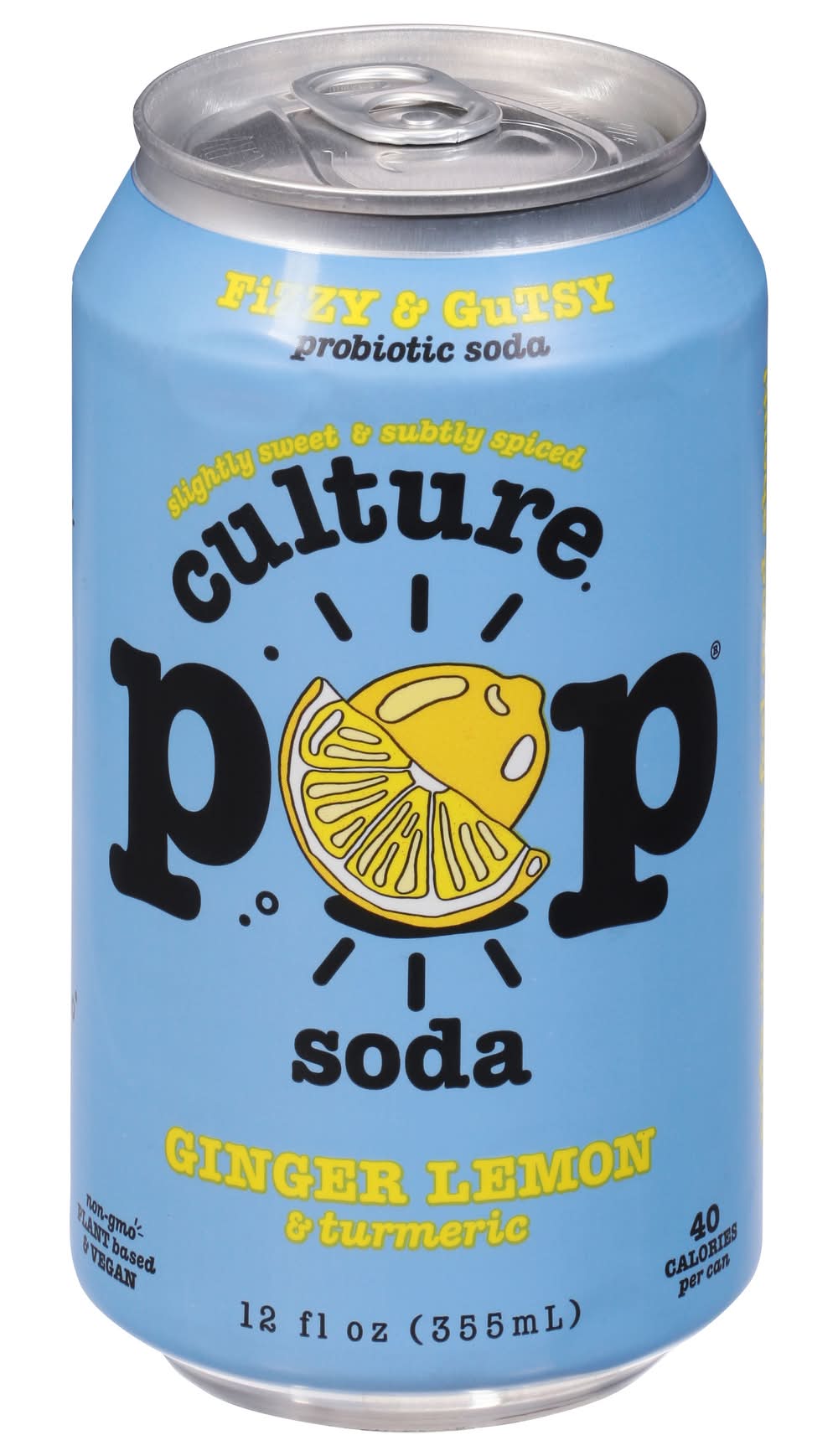 Culture Pop Ginger Lemon & Turmeric Probiotic Soda (12 fl oz)