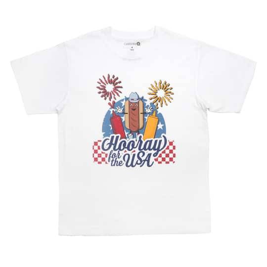 Hooray For The Usa Hot Dog Youth Crew Neck T-Shirt By Celebrate It