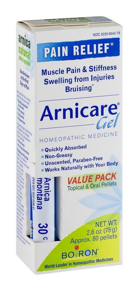 Arnicare Unscented Gel Paraben-Free Value Pack Boiron 80 pellets