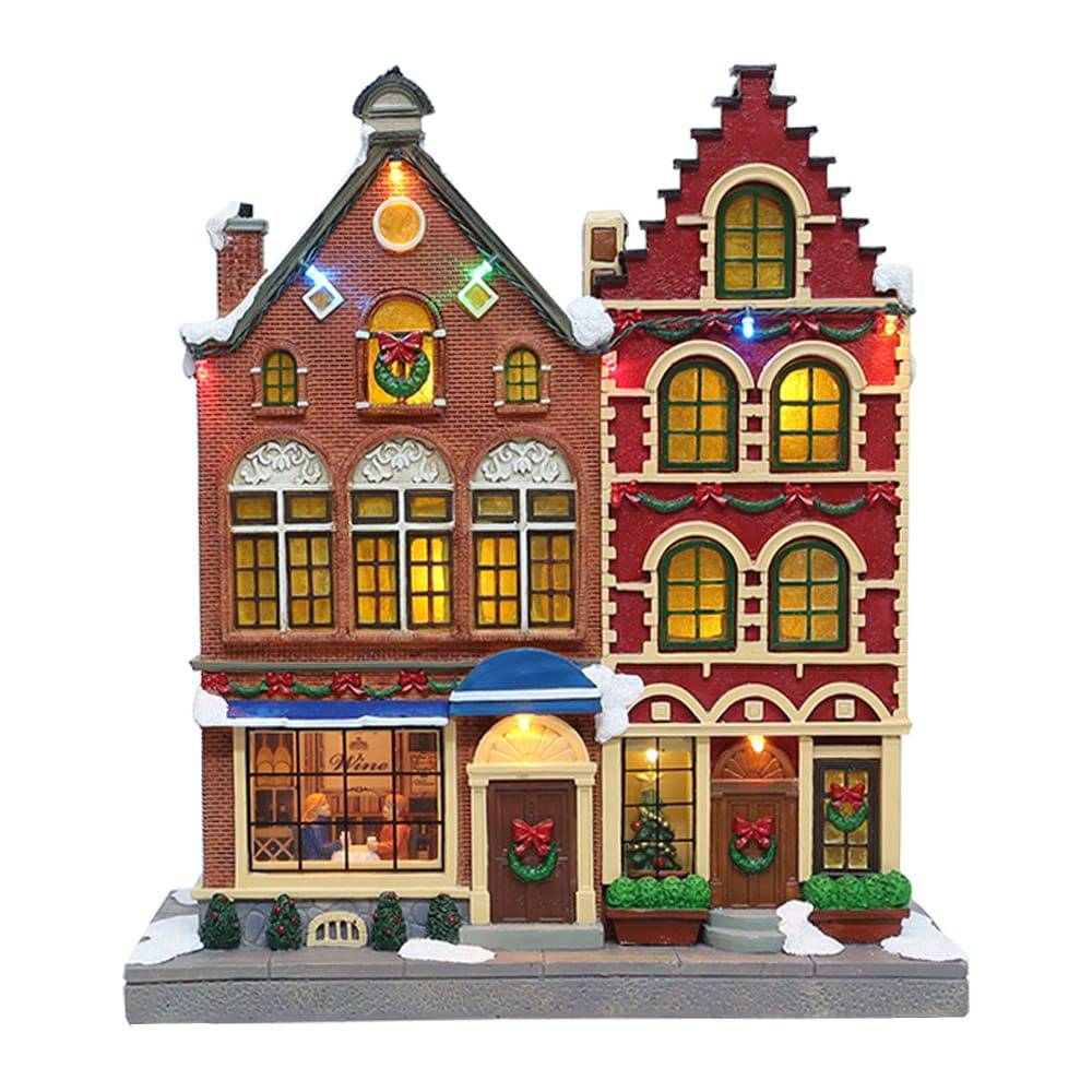 Carole Towne Carole Towne Amanuel's Place Shops Lighted Musical Village Scene | C93296