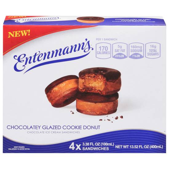 Entenmann's Glazed Cookie Donut Ice Cream (chocolate)