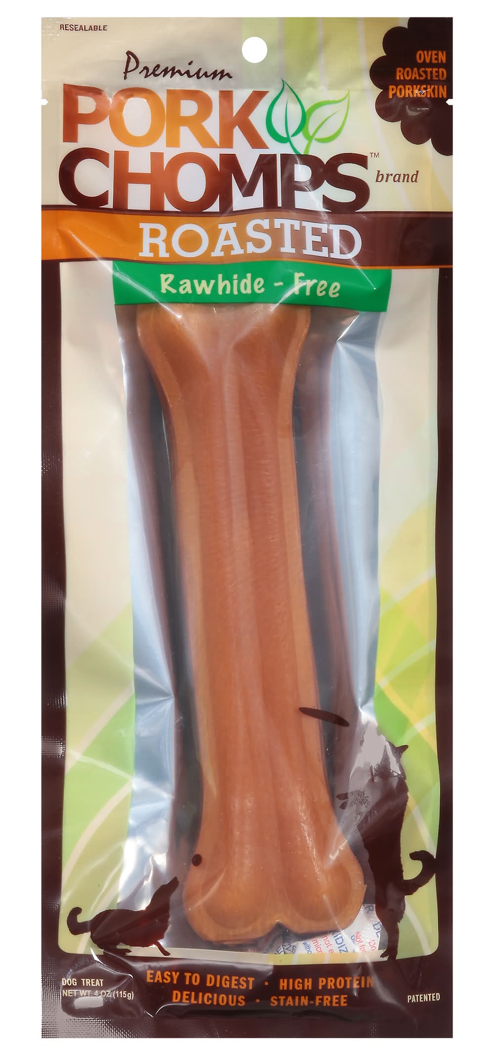 Pork Chomps Premium Roasted Dog Treats (4 oz)