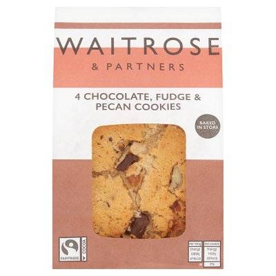 Waitrose & Partners Chocolate Fudge & Pecan Cookies (4 pack)