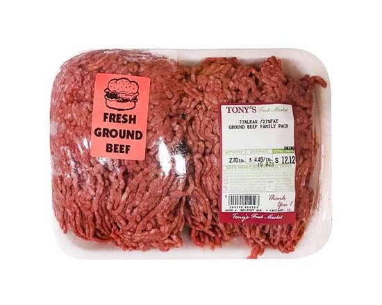 73% Lean Ground Beef Family Pack (approx 2.5 lbs)