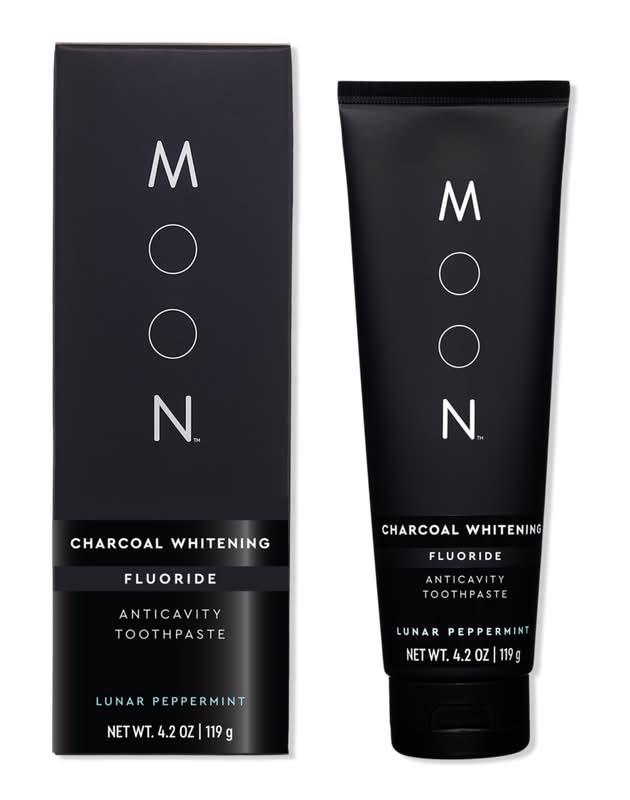 Moon Charcoal Whitening Stain Removal Toothpaste with Fluoride 4.2 oz