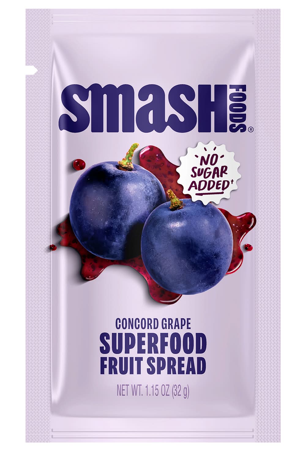 Chia Smash Concord Grape Squeezable Single Superfood Jam (1.15 oz)