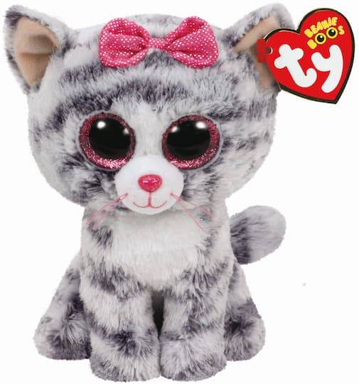 Ty Beanie Boos Kiki Cat, Small , Gray