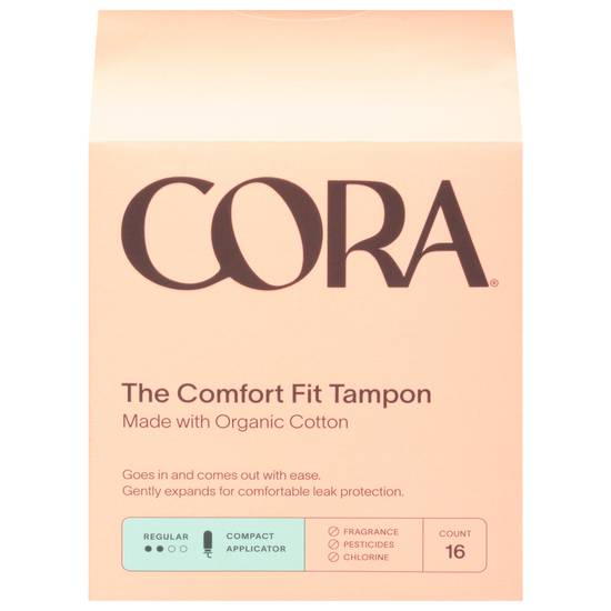 Cora Regular Absorbency Organic Cotton Tampons