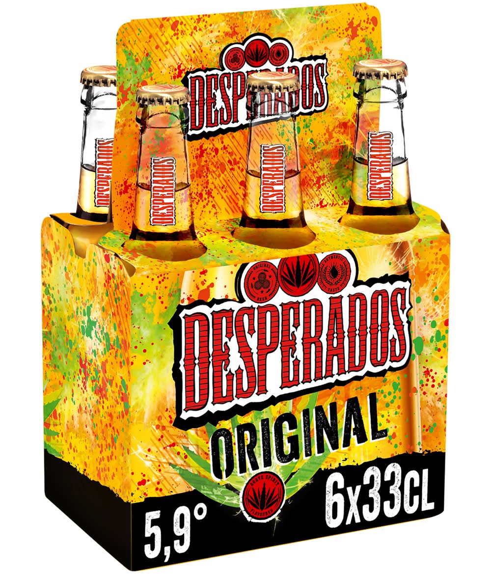 Desperados - Bière aromatisée à un spiritueux à base d'agave original (6 x 330ml)