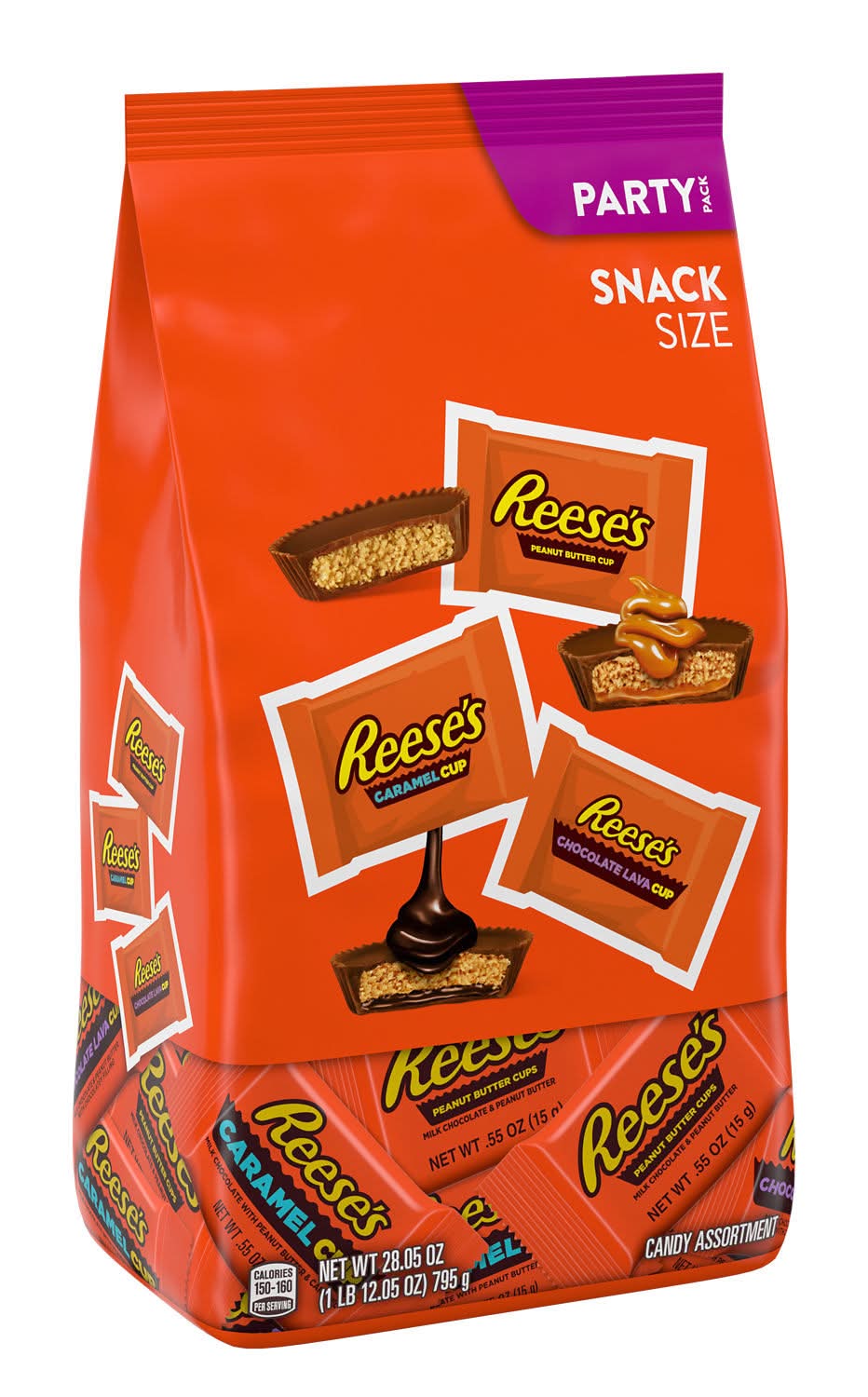 Reese's Snack Size Peanut Butter Cups Candy Party Bag, Assorted (28.05 oz)