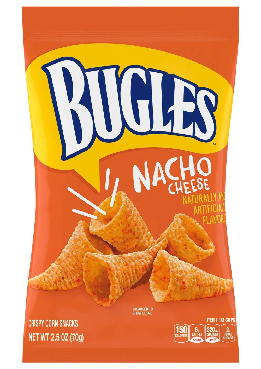 Bugles Crispy Corn Snacks, Nacho Cheese (2.5 oz)
