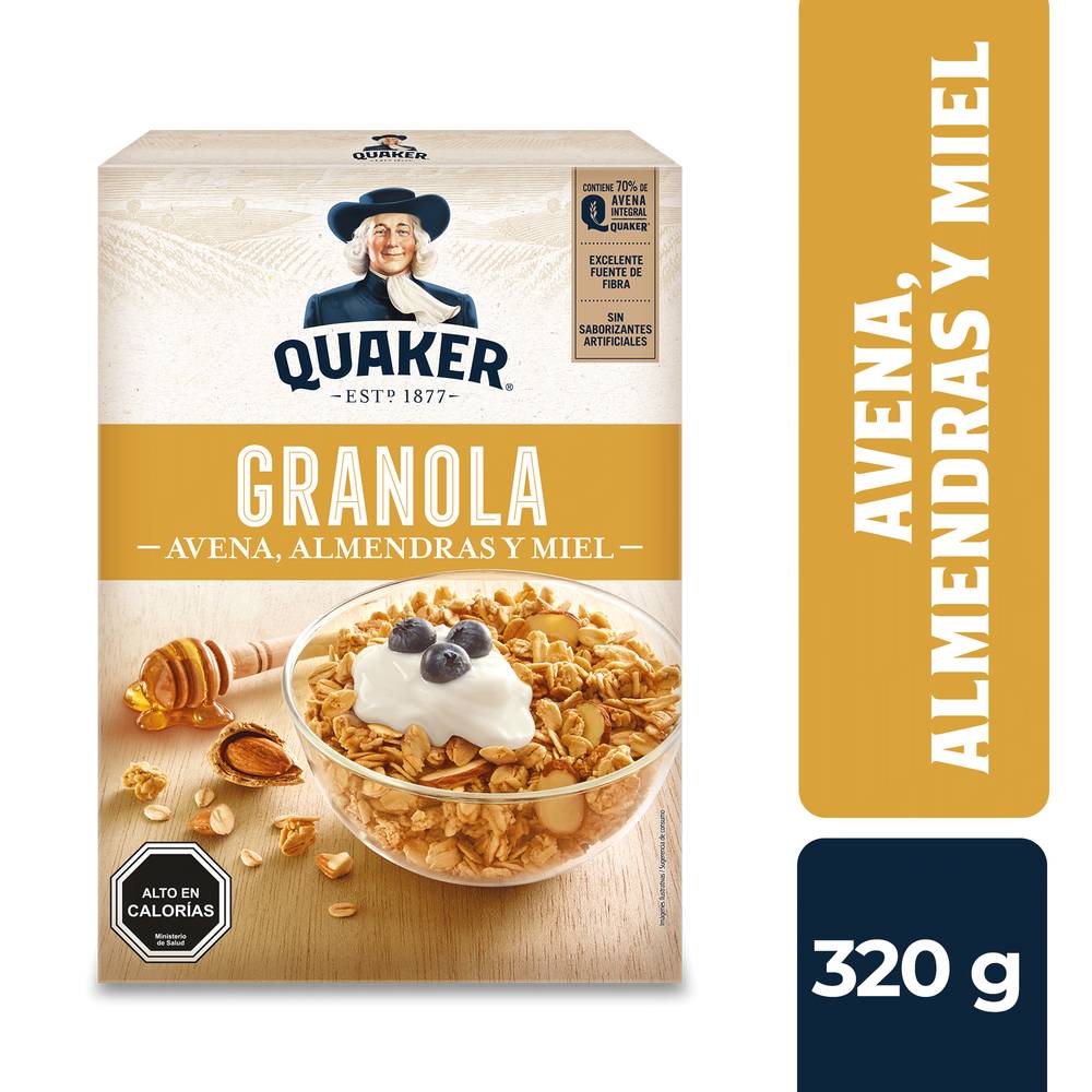 Quaker granola avena miel y almendras