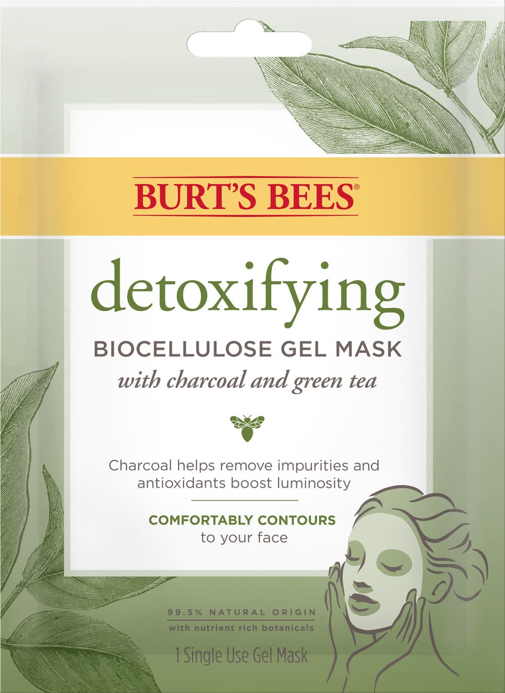 Burt's Bees Detoxifying Biocellulose Gel Mask (1.6 oz)