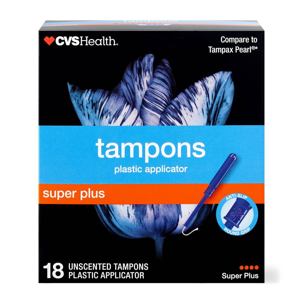 Cvs Health Tampons, Super Plus, 18 Ct