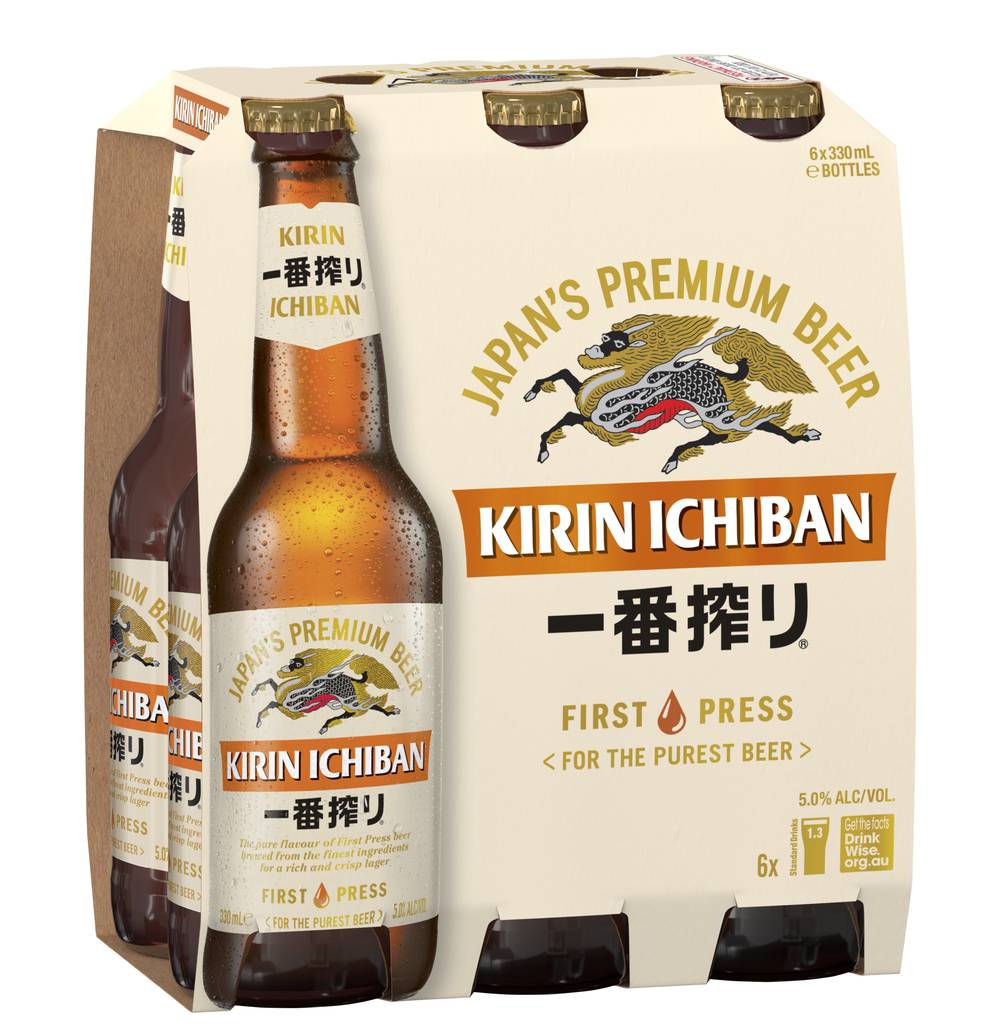 Kirin Ichiban Bottle 330mL x Pack 6