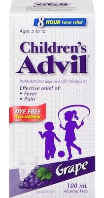 Advil Children's Ibuprofen Oral Suspension Liquid, Grape (100 ml)