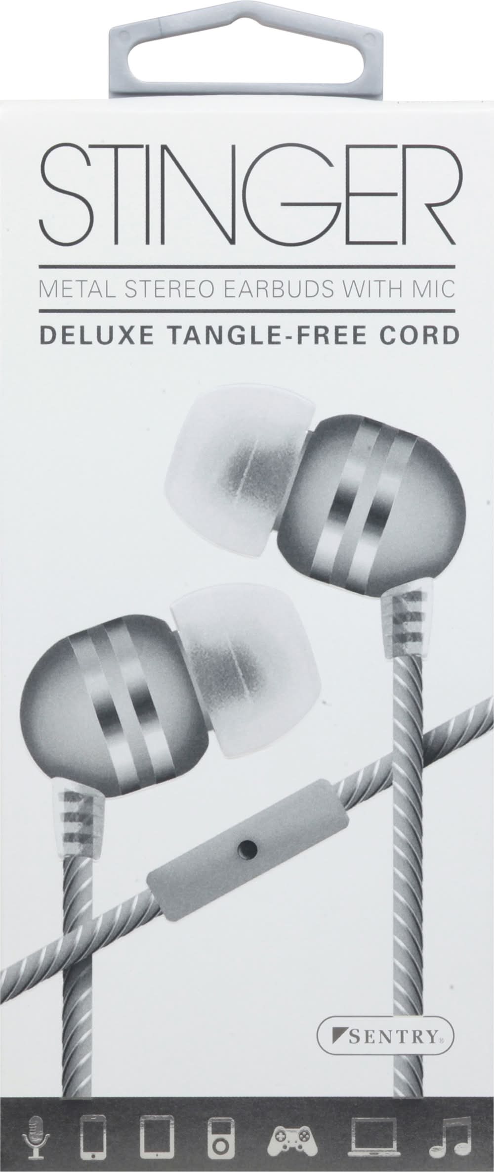 Sentry Stinger Metal Stereo Earbuds With Mic