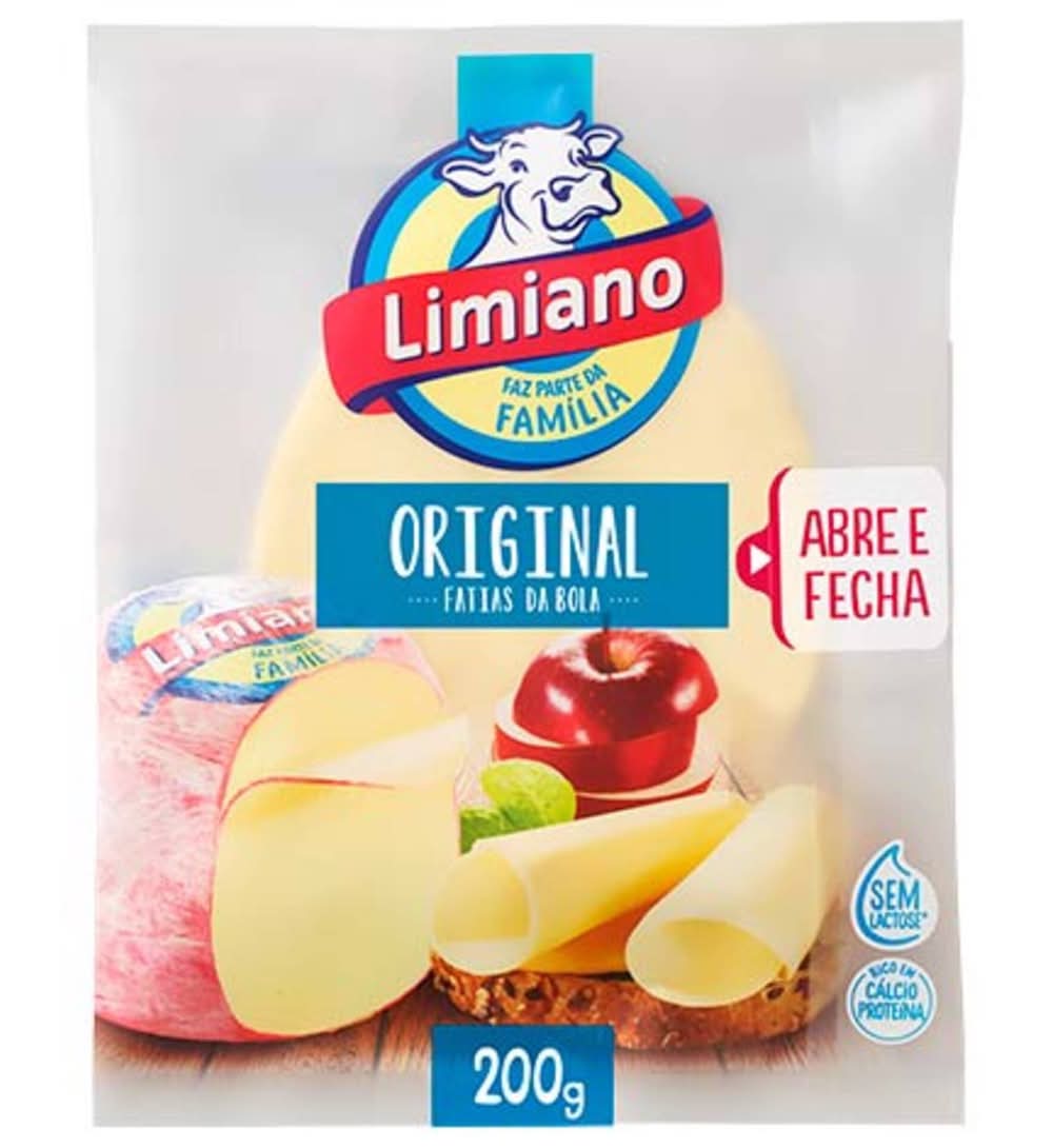 Queijo Flamengo sem Lactose Fatiado Limiano (emb. 200 gr)