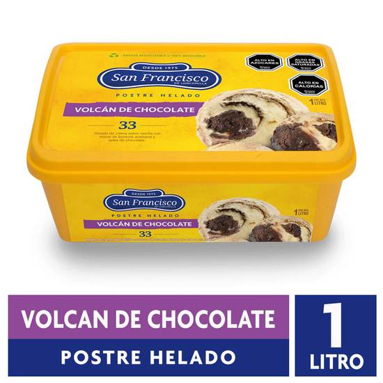 San francisco de loncomilla postre helado volcán chocolate (caja 1 l)