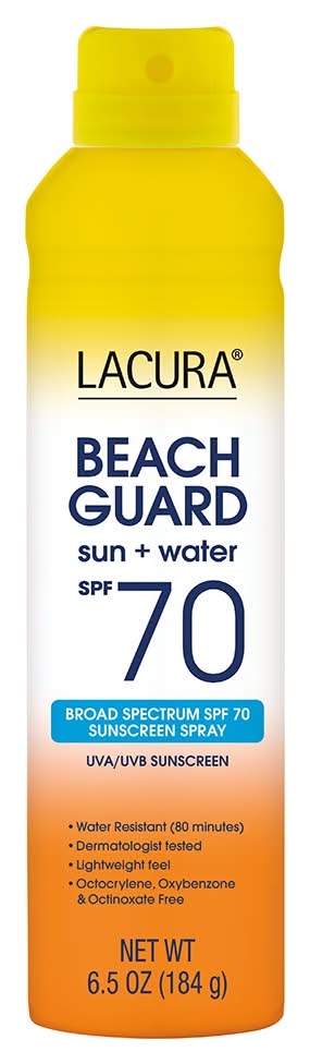 Lacura Beach Guard Sun + Water Sunscreen Spray Spf 70 (6.5 oz)