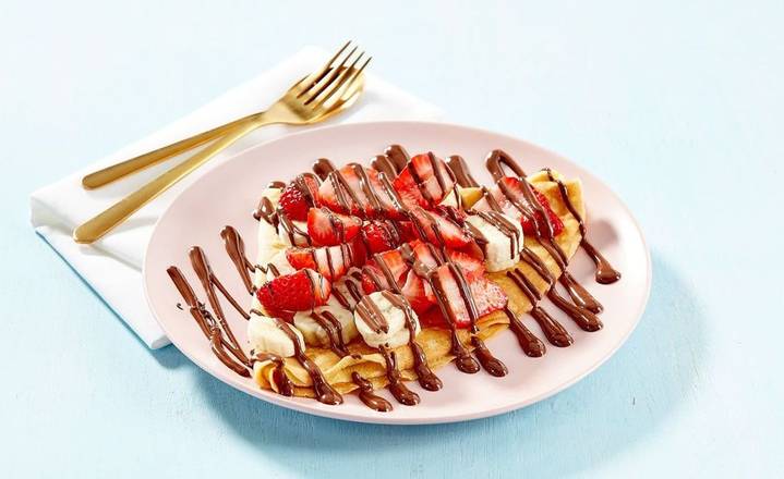 Strawberry & Banana with Nutella Crepe