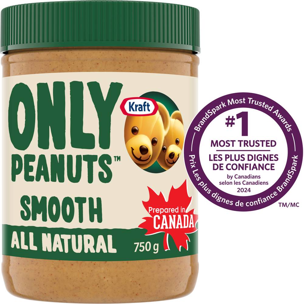 Kraft Only Peanuts All Natural Smooth Peanut Butter (750 g)