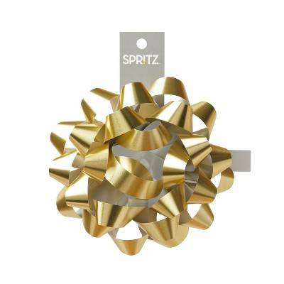 Spritz Glitter Gift Bow, 6" , Gold