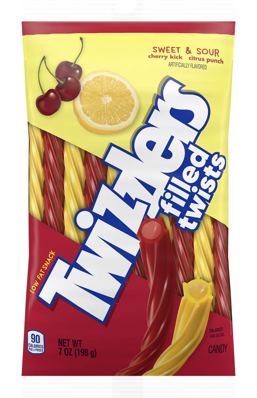 Twizzler's Filled Twists Candy, Sweet & Sour (7 oz)