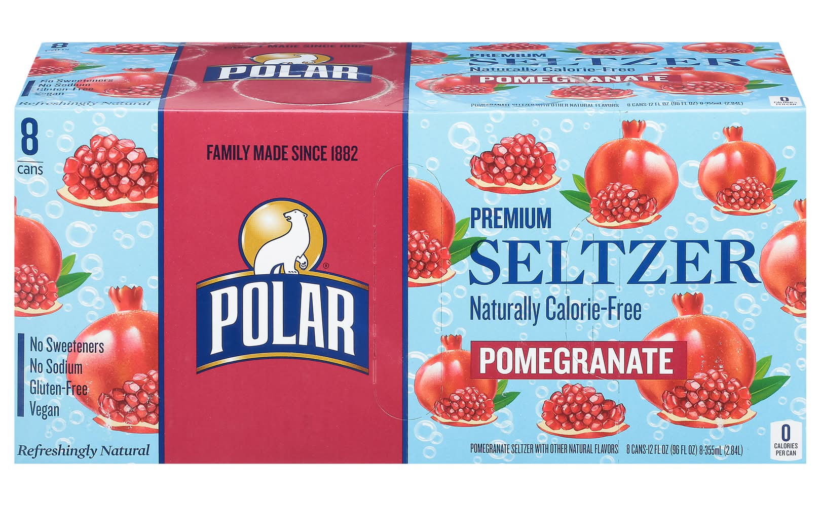 Polar Premium Seltzer, Pomegranate (8 x 12 fl oz)