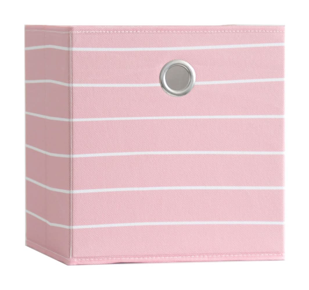 Style Selections Small Pink Stripe Fabric Collapsible Bin