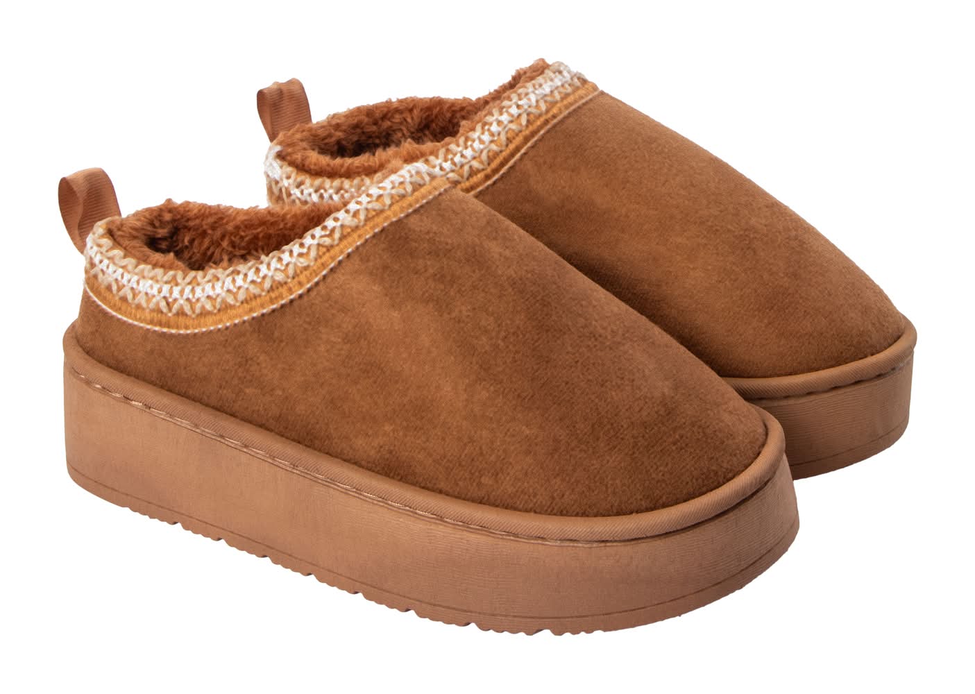 Suede Stitched Platform Shoes 11 Brown