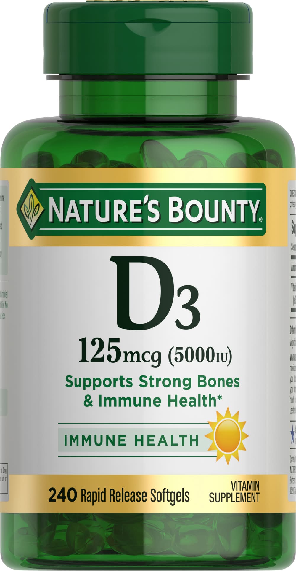 Nature's Bounty Vitamin D3 125 Mcg Softgels (1.06 lbs)