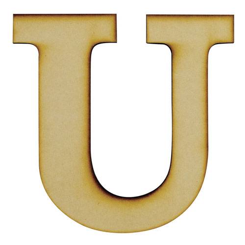 Mdf · Figura de madera mdf letra u de 16 cm (206,9 g)