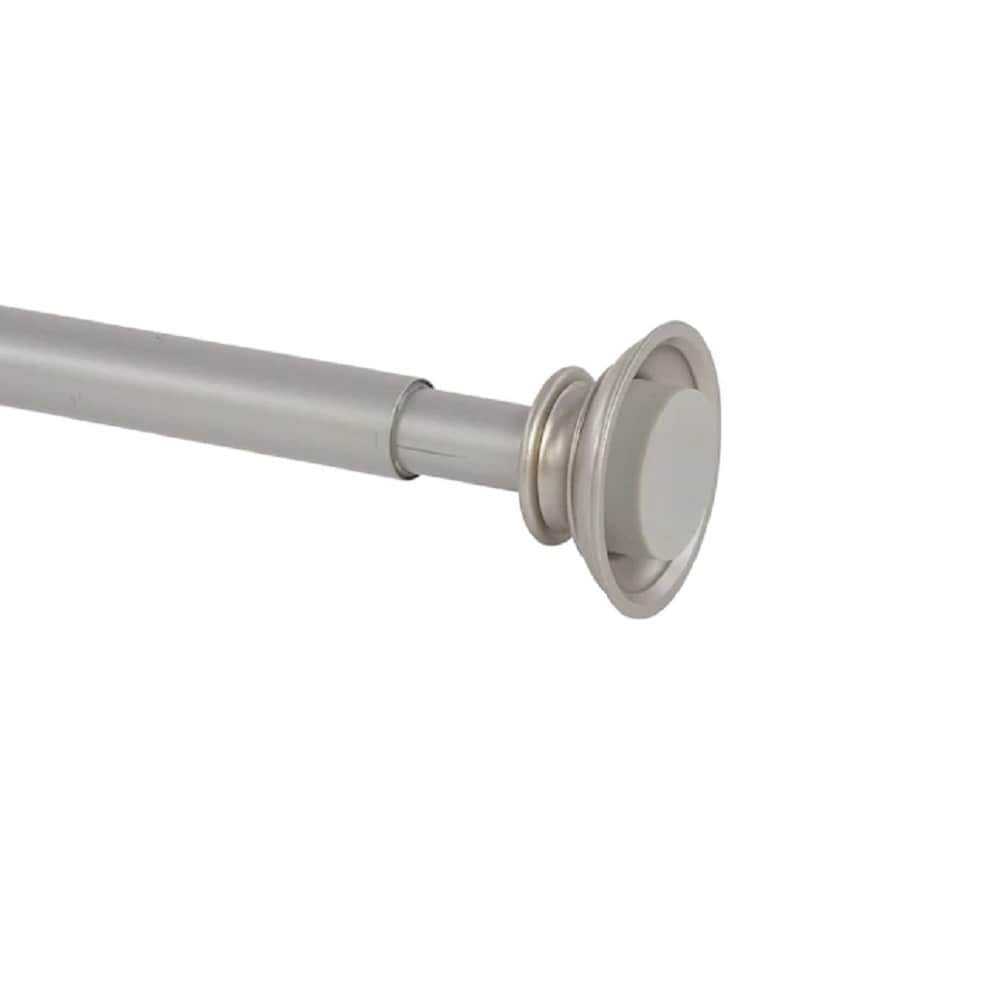 Project Source 40-in to 72-in Satin Nickel Steel Tension Curtain Rod with Finials | 08-4301