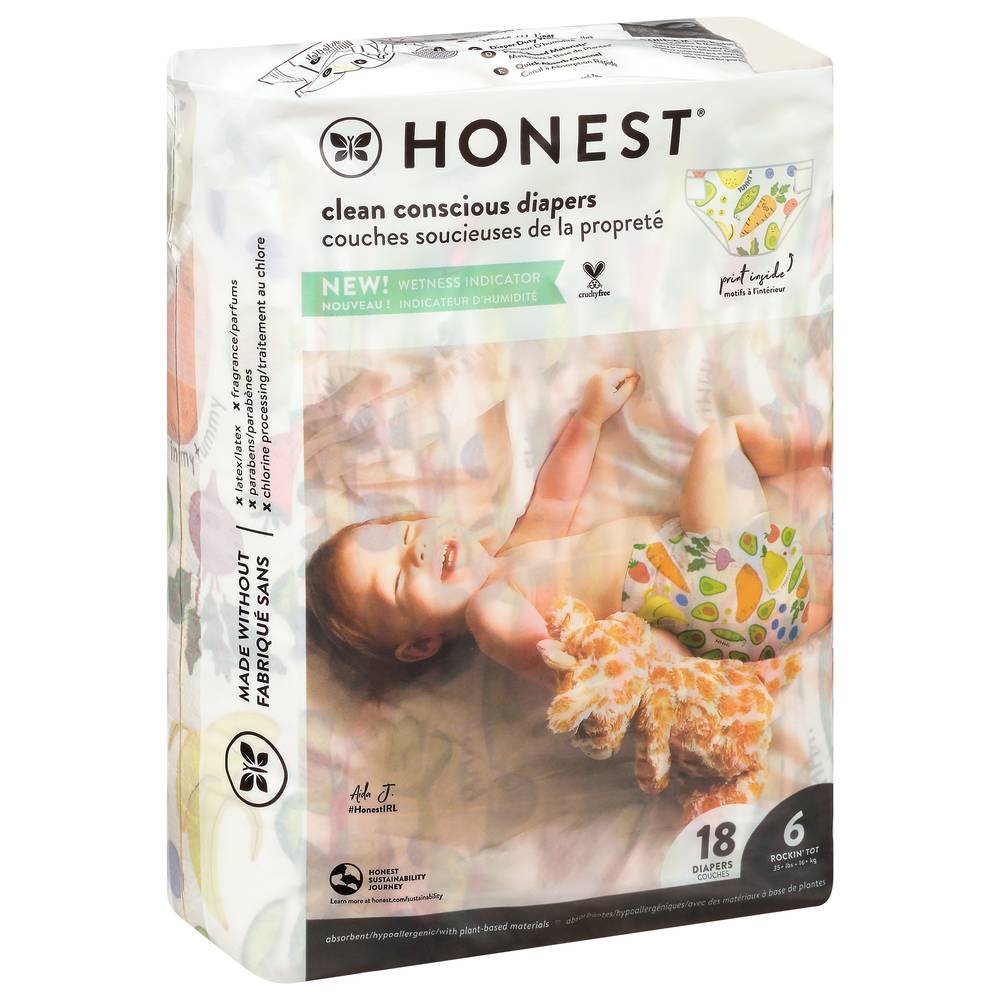 Honest Rockin' Tot Size 6 Diapers (18 ct)