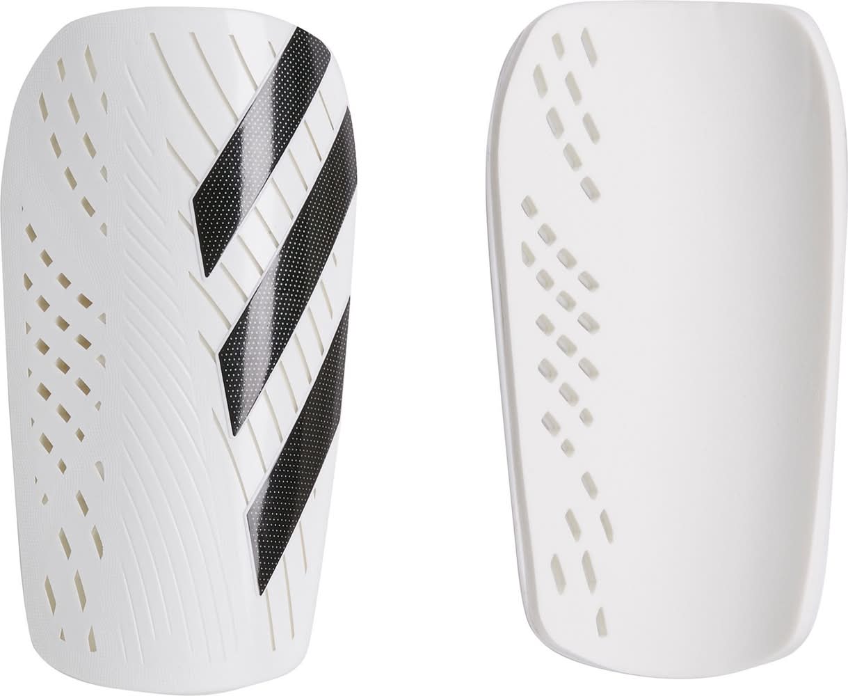 adidas Youth Tiro Club Shin Gaurds (White/Black, M)