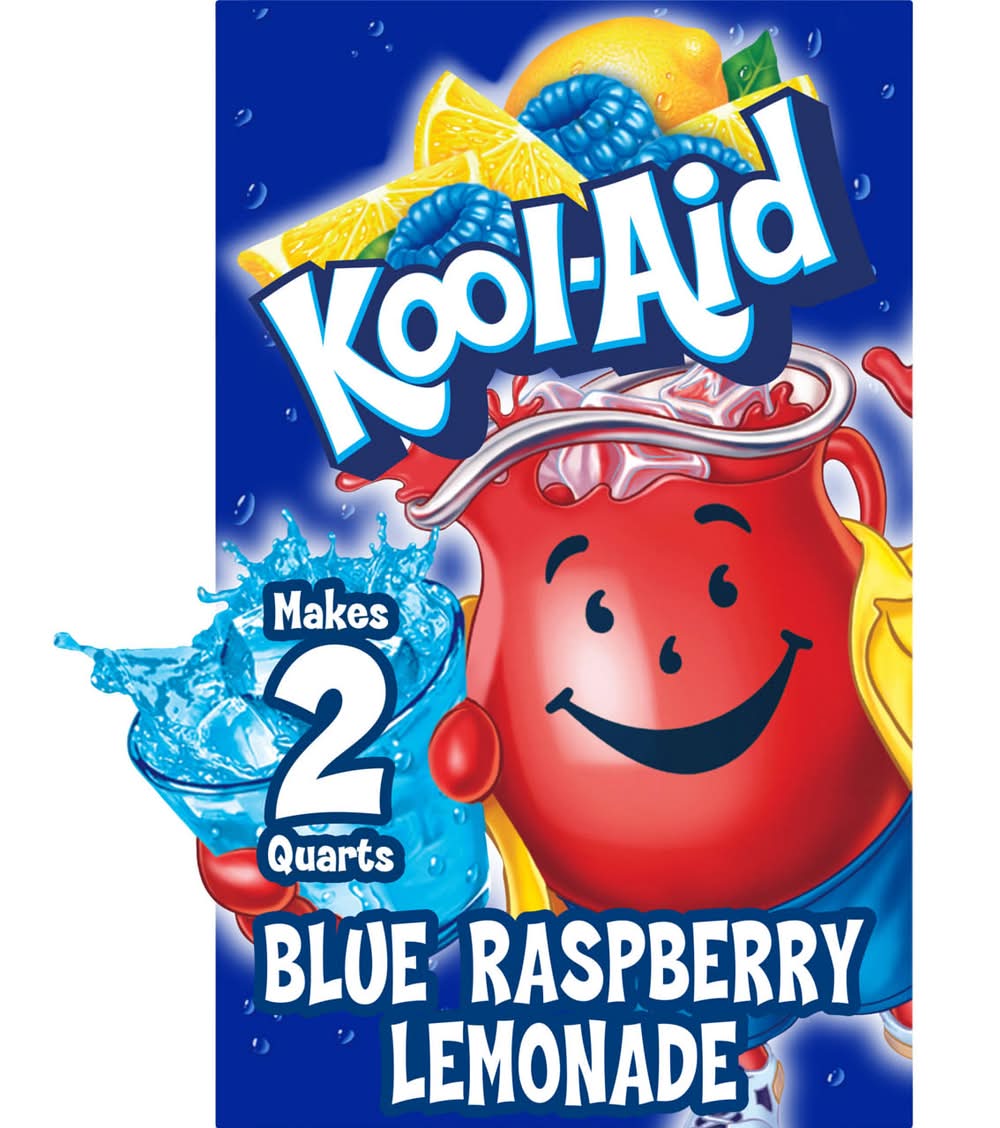 Kool-Aid Unsweetened Blue Raspberry Lemonade Powdered Drink Mix 0.22 Oz. Packet