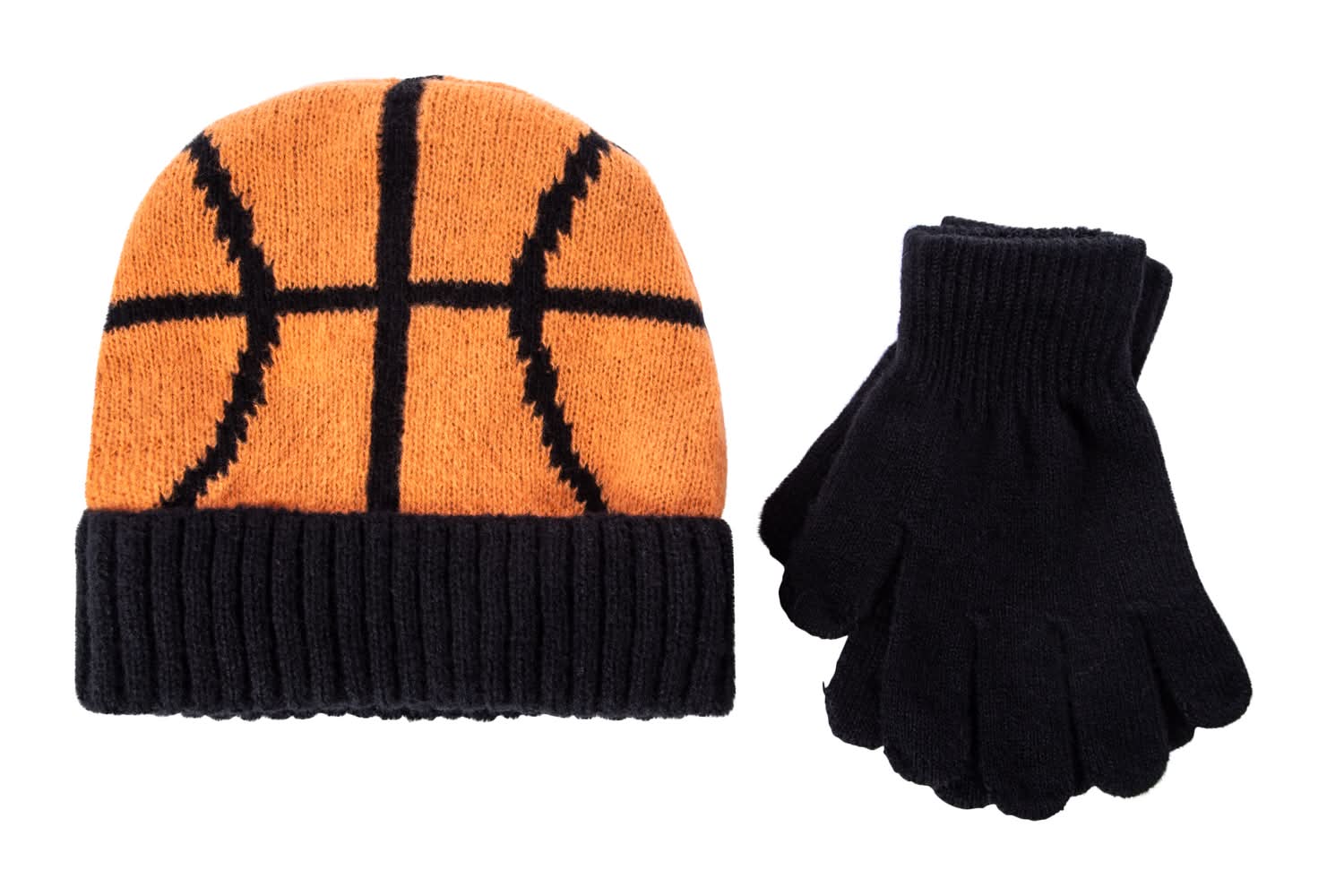 Kids Sports Beanie And Gloves Set Basketball